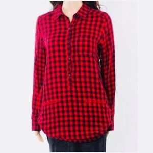 Rubbish long black and red plain shirt